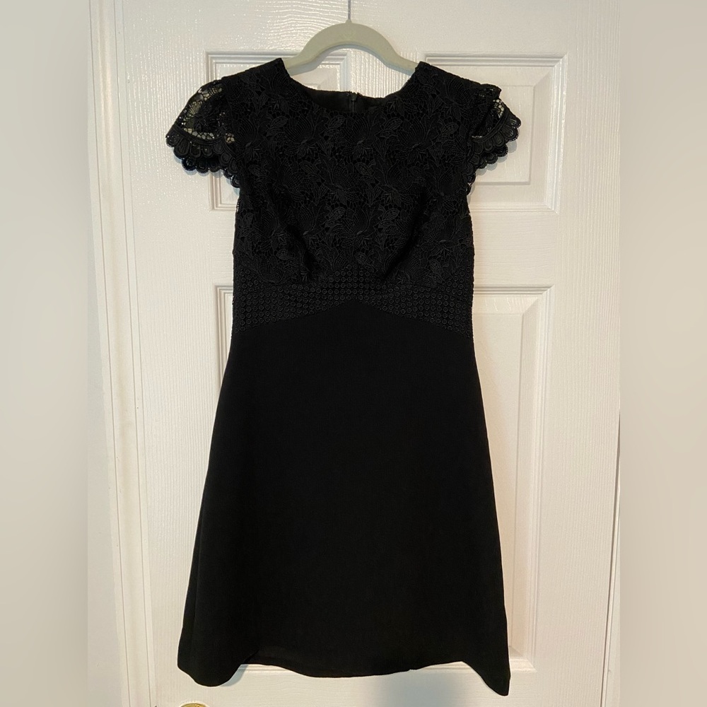 Club Monaco Black Lace Detail Dress